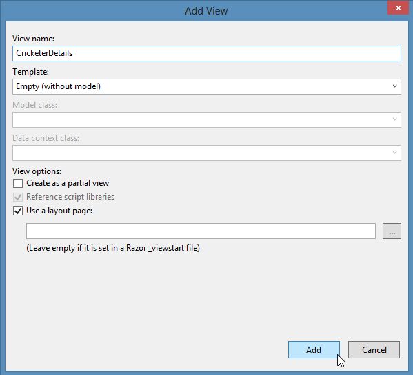 Creating View in Mvc